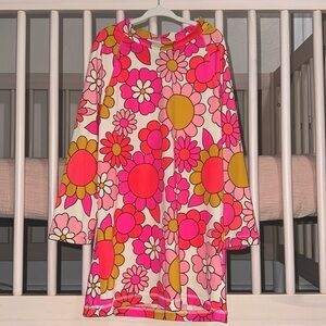 Boden Rashguard Girls Colorful Retro 60s Groovy Floral Swimsuit Long Sleeve